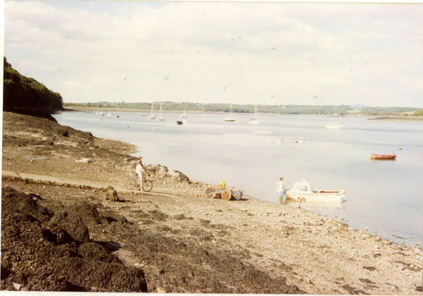 Photograph of Black Tar taken from the foreshore showing two unnamed people